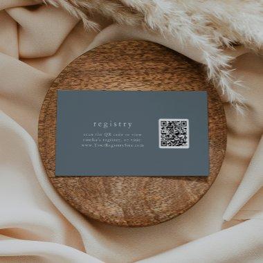 EMELIA Dark Blue Minimalist QR Code Gift Registry Enclosure