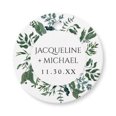 Emerald Forest Foliage Watercolor Greenery Bridal Favor Tags