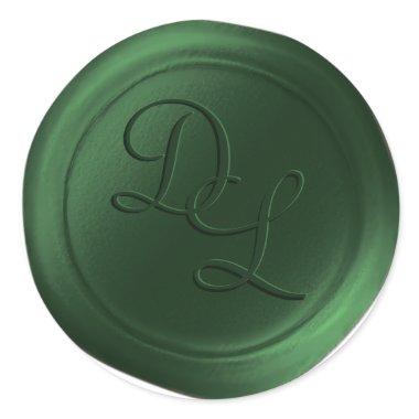 Emerald Green 2 Letter Monogram Wax Seal Stickers