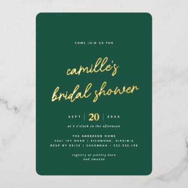 Emerald Green and Gold | Simple  Foil