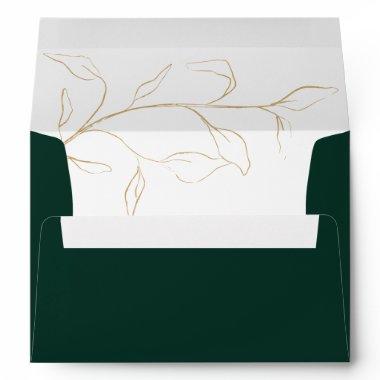 Emerald Green Bridal Shower or Wedding Invitations Envelope