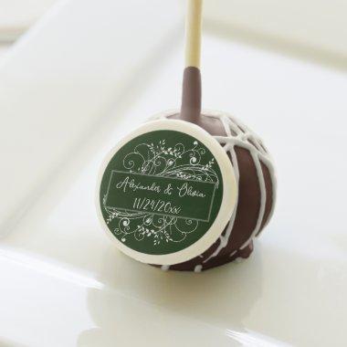 Emerald Green Flourish Wedding Cake Pops