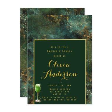 Emerald Green & Gold Fleck Brunch and Bubbly