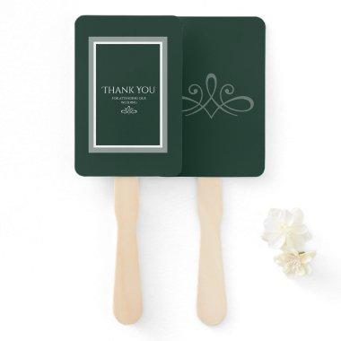 Emerald green hand fan
