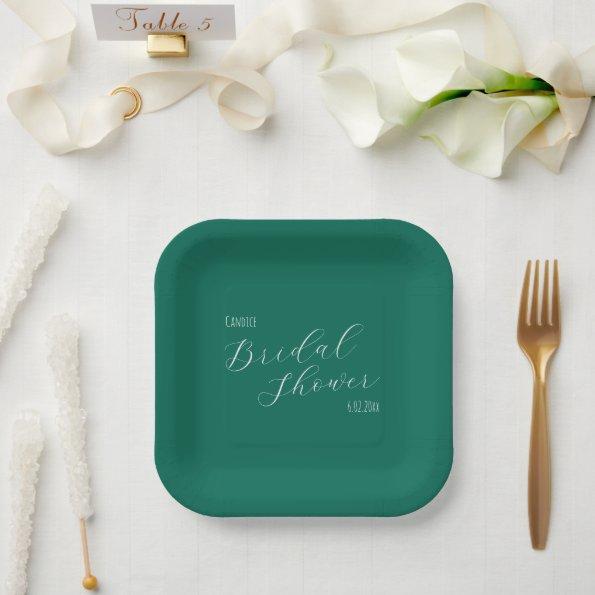 Emerald Green Simple Style  Paper Plates