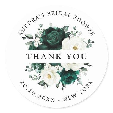 Emerald Greenery Eucalyptus  Thank u Classic Round Sticker
