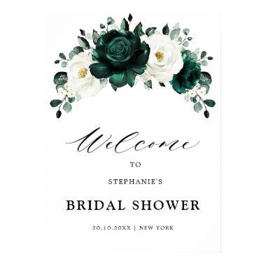 Emerald Greenery Eucalyptus Bridal Shower Welcome Poster