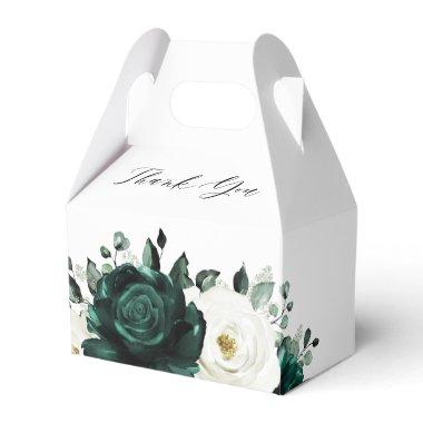 Emerald Greenery Eucalyptus White Bridal Shower Favor Boxes