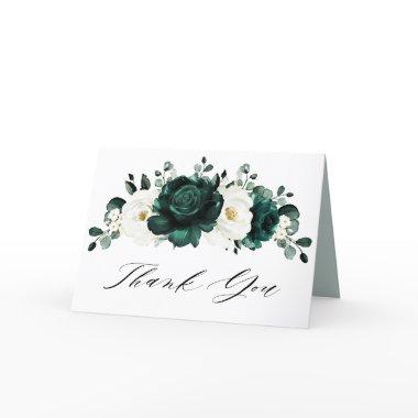 Emerald Greenery Eucalyptus White Bridal Shower Thank You Invitations