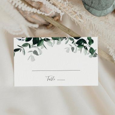 Emerald Greenery Flat Wedding Place Invitations