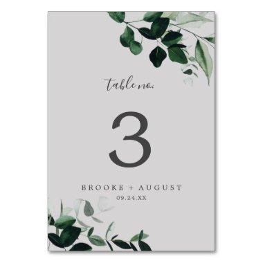 Emerald Greenery | Gray Table Number