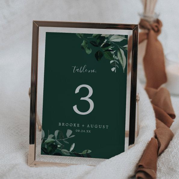 Emerald Greenery | Green Table Number