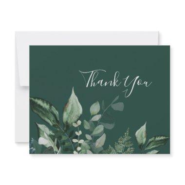 Emerald Greenery | Green Thank You Invitations