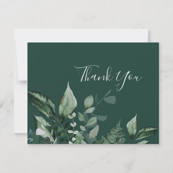 Emerald Greenery | Green Thank You Invitations