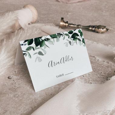 Emerald Greenery Printable Wedding Place Invitations