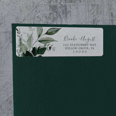 Emerald Greenery Return Address Label