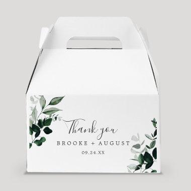 Emerald Greenery Thank You Favor Boxes