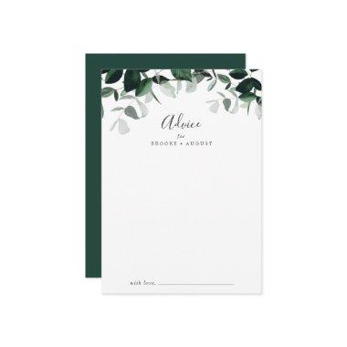 Emerald Greenery Wedding Advice Card