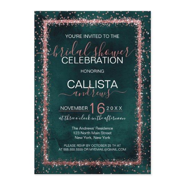 Emerald Rose Gold Confetti