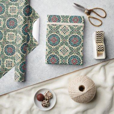 Emerald Ruby Sapphire Geometric Occasion Gift Wrap