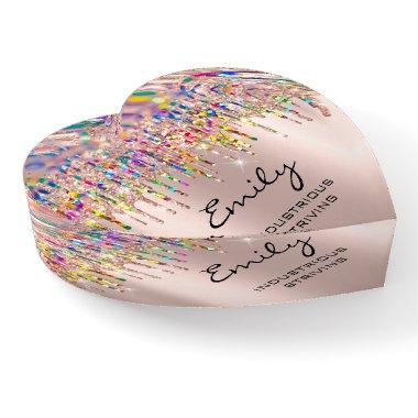 Emily Holographic Rose Unicorn Heart Name Baby Gir Paperweight