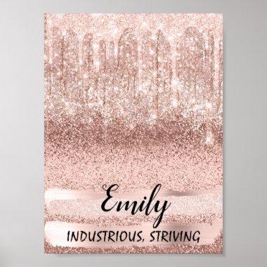 Emily Name Meaning Birthday 16th Bridal Rose Poster