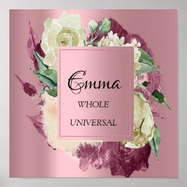 Emma Name Meaning Marsala Roses Bridal Shower Poster