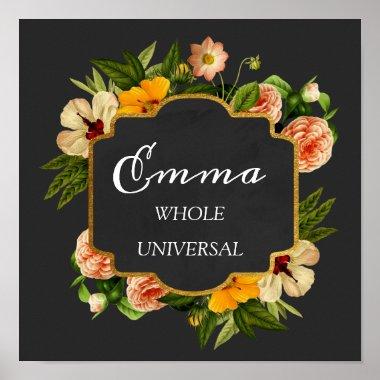 Emma Name Meaning Royal Roses Frame Gift Poster