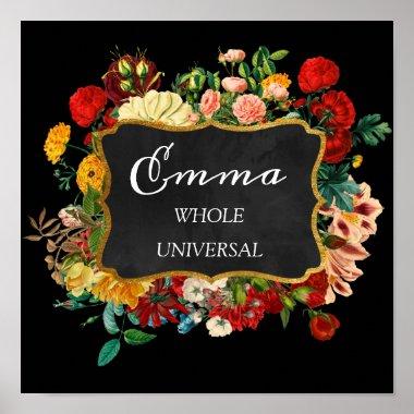 Emma Name Meaning Vintage Bridal Birthday Gift Poster