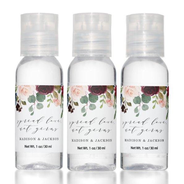 Enchanted Floral Spread Love, Not Germs Wedding Hand Sanitizer