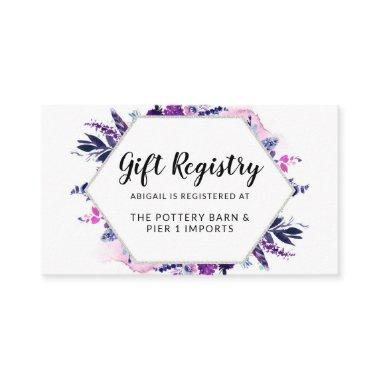 Enchanted Floral Watercolor Chic Gift Registry Enclosure