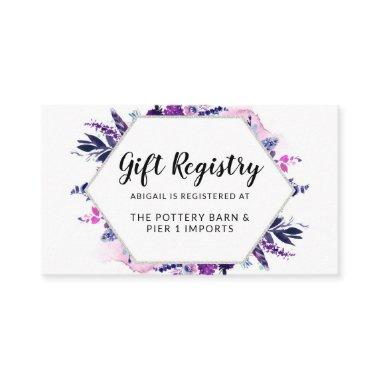 Enchanted Floral Watercolor Chic Gift Registry Enclosure Invitations