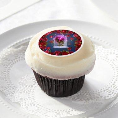 Enchanted Magical Red Rose Birthday Party Edible Frosting Rounds