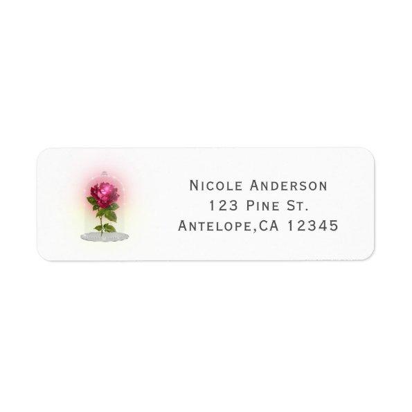 Enchanted Magical Red Rose Wedding Party Custom Label