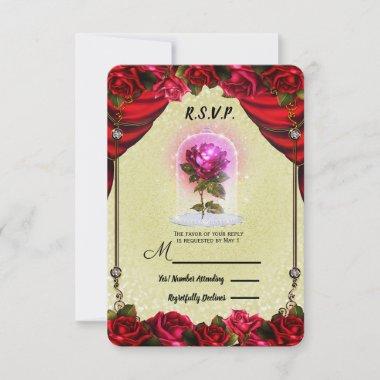 Enchanted Magical Rose Yellow & Red Roses RSVP