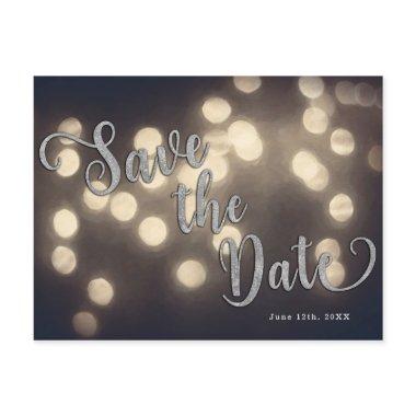 Enchanted Night Lights Elegant Save the Date Announcement PostInvitations