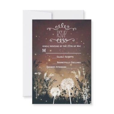 Enchanted Rustic Night Sky Stars & Foliage RSVP