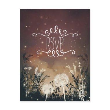 Enchanted Rustic Night Sky Stars & Foliage RSVP Invitation Post