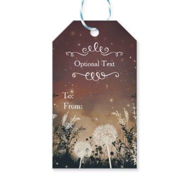 Enchanted Rustic Night Sky Stars & Foliage Wedding Gift Tags