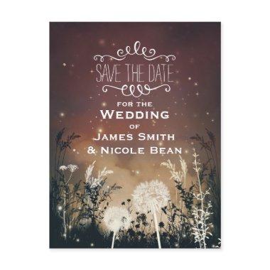 Enchanted Rustic Sky Stars & Foliage Save The Date Announcement PostInvitations