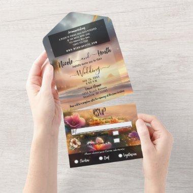 Enchanted Tropical Beach with Magical Hibiscus All In One
