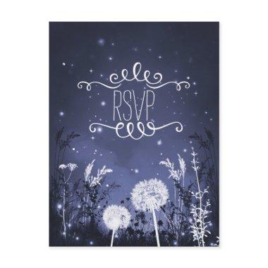 Enchanted Twilight Sky Stars & Foliage RSVP card