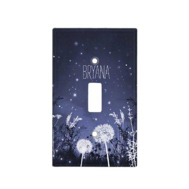Enchanted Twilight Sky Stars & Foliage Rustic Light Switch Cover