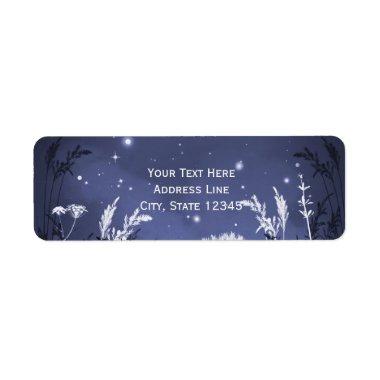 Enchanted Twilight Sky Stars & Foliage Wedding Label