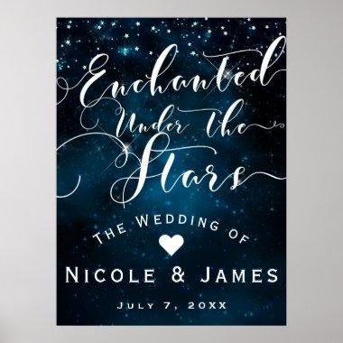 ENCHANTED UNDER THE STARS Starry Blue Skies Banner Poster