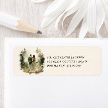 Enchanted Watercolor Bohemian Forest Label