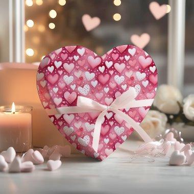 Enchanting Watercolor Hearts | Polka Dots Pattern Wrapping Paper