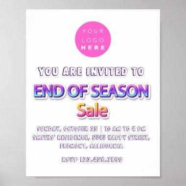 End of Season Sale Pink Logo Garage Yard Sale Poster
