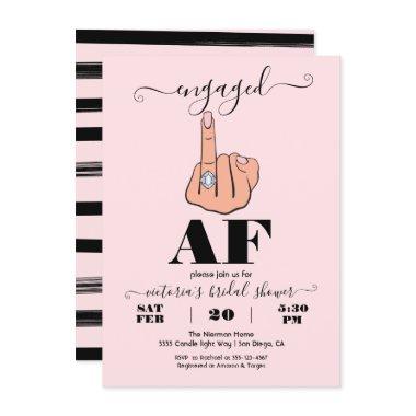 Engaged AF Funny Engagement Bridal Shower Invitations