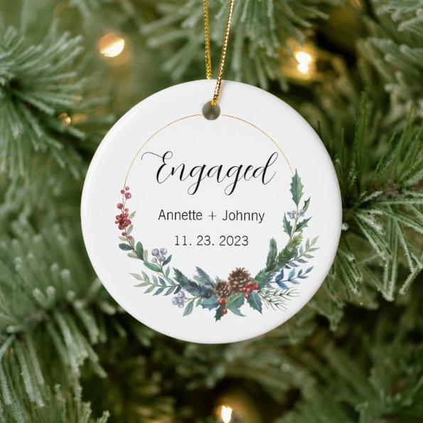Engagement Ornament, Engaged Ornament, Bridal Ceramic Ornament